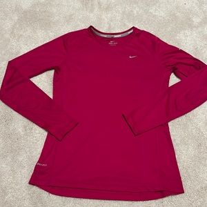Nike Running Long Sleeve Hot Pink Shirt, Size Medium